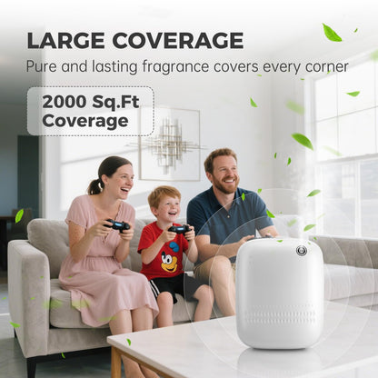 XunliAero Waterless Essential Oil Diffuser — 2000 Sqft Coverage, Wall & Desktop, 400ml, Smart App