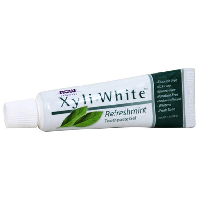 NOW Foods XyliWhite Tube 1 oz - Fluoride-Free, SLS-Free, Gluten-Free, Paraben-Free | Retail Only