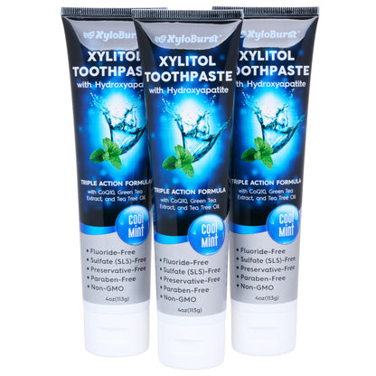 XyloBurst Hydroxyapatite Toothpaste with Xylitol – Fluoride-Free, USA Made