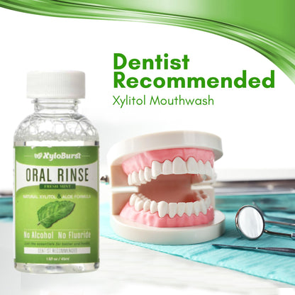 Xyloburst Oral Rinse – Natural Xylitol Mouthwash, Fluoride Free, SLS Free | Travel 10-Pack