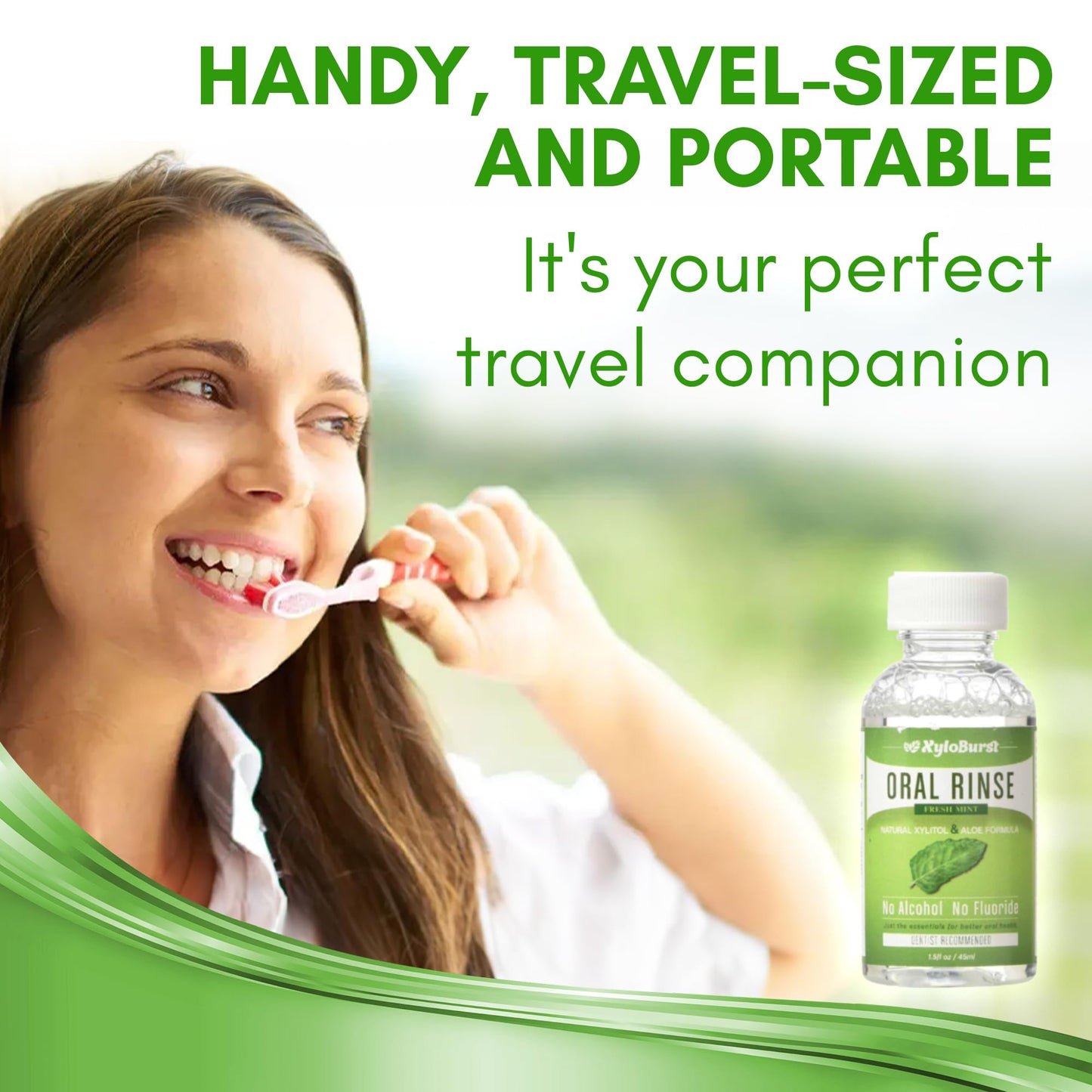Xyloburst Oral Rinse – Natural Xylitol Mouthwash, Fluoride Free, SLS Free | Travel 10-Pack