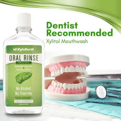 Xyloburst Oral Rinse Mouthwash - Natural Xylitol Mouthwash | Fluoride Free Mouth Wash | Alcohol Free Mouth Wash | Fresh Mint Mouth Rinse | SLS Free