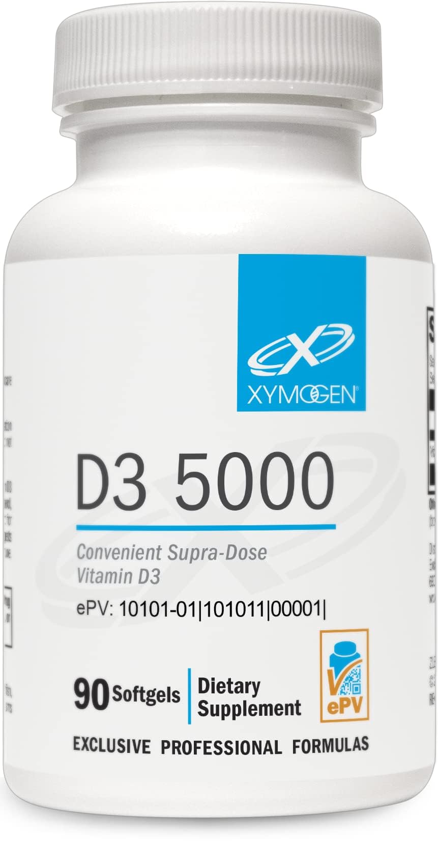 XYMOGEN D3 5000 IU – Bioavailable Vitamin D3 Softgels (90 Softgels)