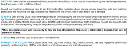 XYMOGEN IG 26 DF Powder with IgY Max – Dairy-Free Immunoglobulin, Vanilla (4.76 oz)