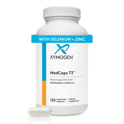XYMOGEN MedCaps T3 Thyroid Support Formula with Vitamins & Herbs – 120 Capsules