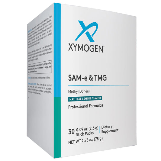 XYMOGEN SAM-e & TMG - Trimethylglycine, SAM-e 400mg, and Calcium Supplement - Liver and Mood Support Supplement - Gluten Free, Vegan & Non GMO (30 Servings) BritishVita | Premium UK Vitamins & Wellness Supplements
