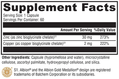 XYMOGEN Zinc+Copper 60 ct – Balanced Trace Minerals