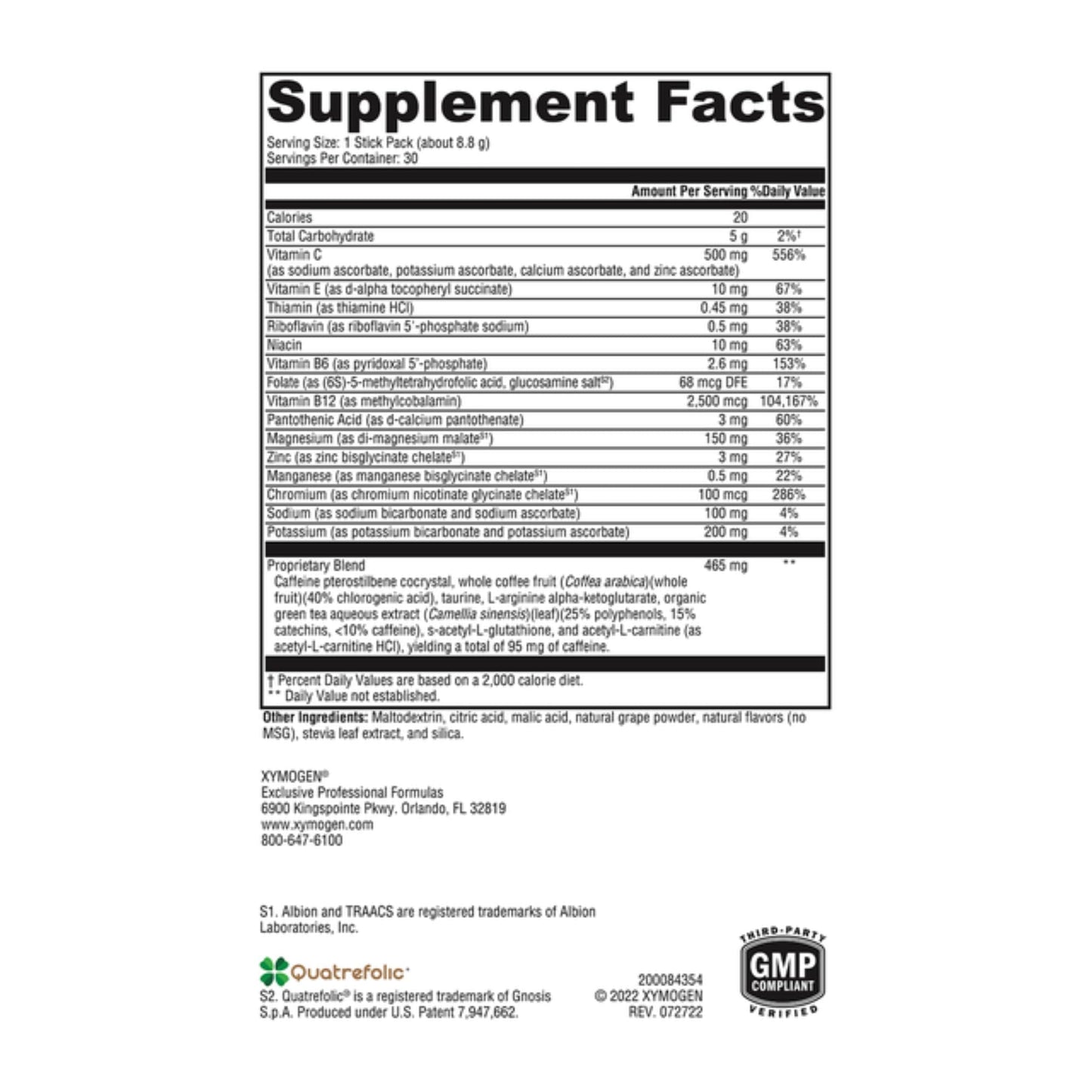 XYMOGEN ATP Ignite – Mixed Berry Preworkout, 13.7 oz, 95 mg caffeine