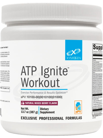 XYMOGEN ATP Ignite – Mixed Berry Preworkout, 13.7 oz, 95 mg caffeine