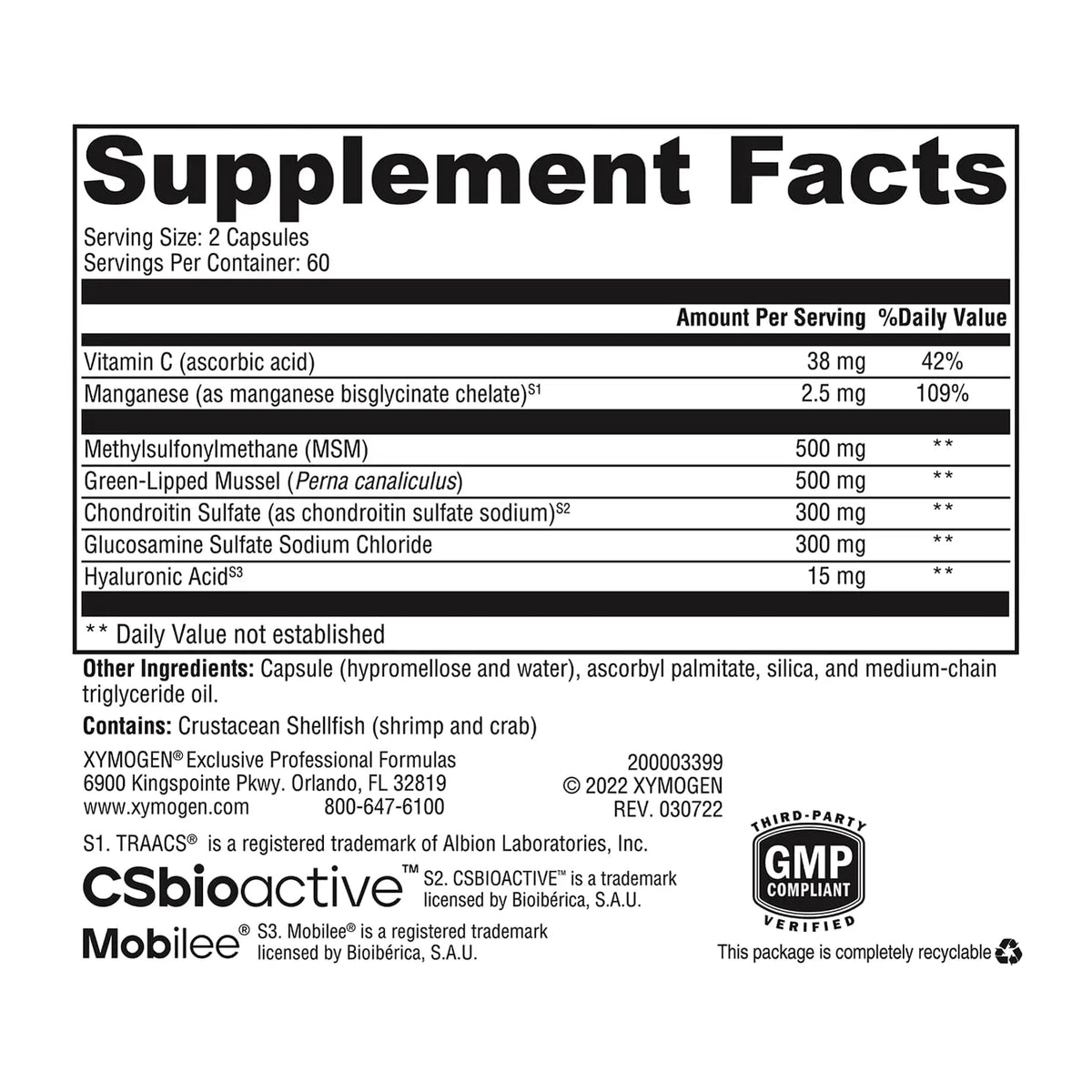 XYMOGEN SynovX DJD – Supports Healthy Joints with MSM, Green-Lipped Mussel (120 Capsules) BritishVita | Premium UK Vitamins & Wellness Supplements