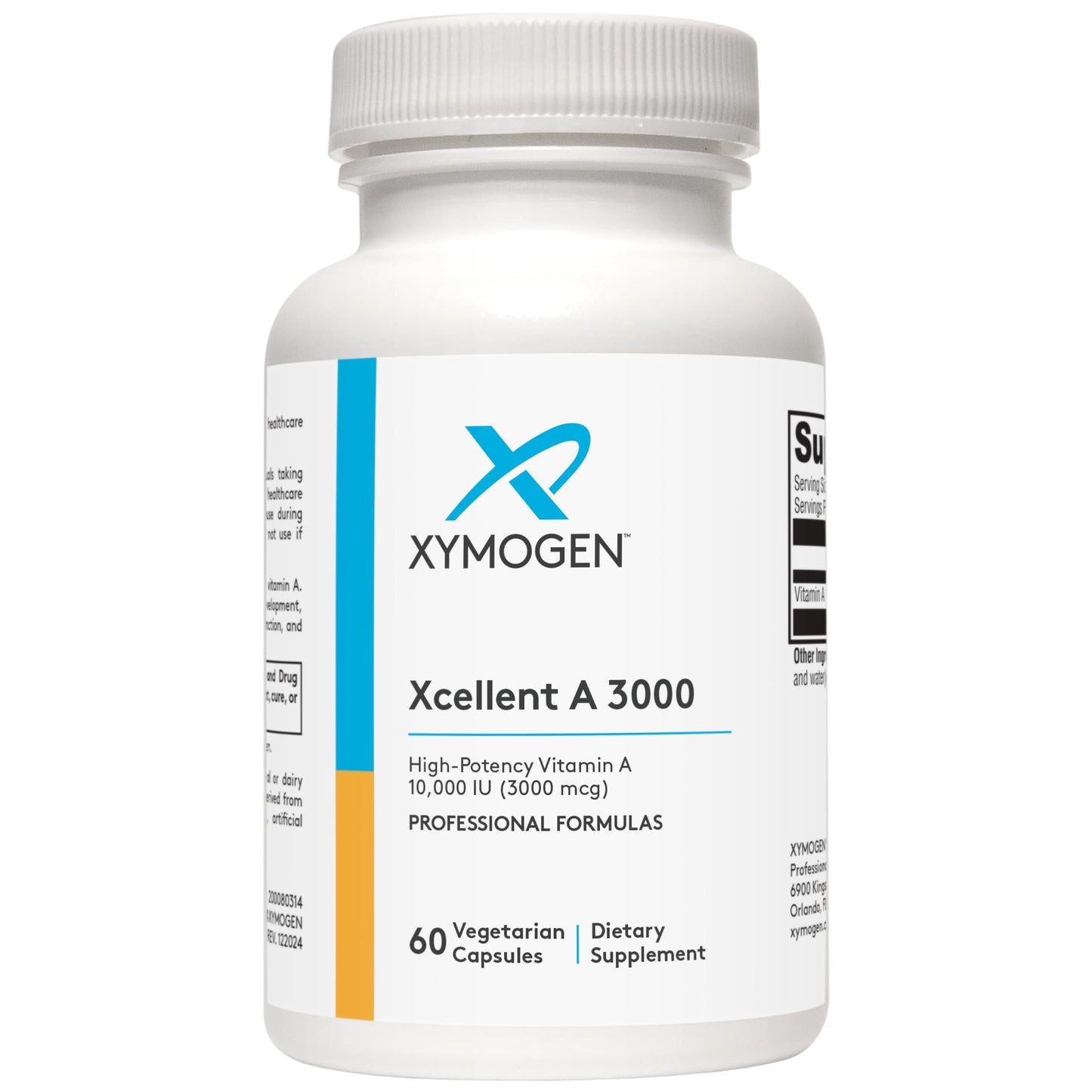XYMOGEN Xcellent A 3000 - 10,000 IU Vitamin A (Retinyl Palmitate) - 60 Capsules
