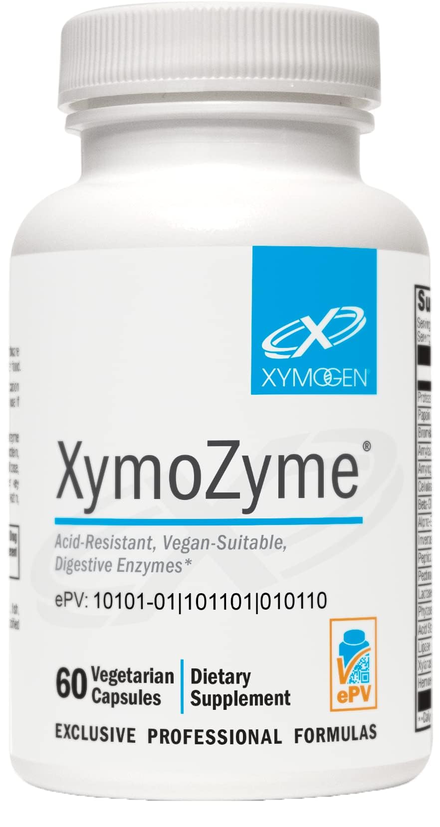 XYMOGEN XymoZyme Digestive Enzymes for Women and Men - Vegan, Acid-Resistant, Gut Health (60 Capsules)