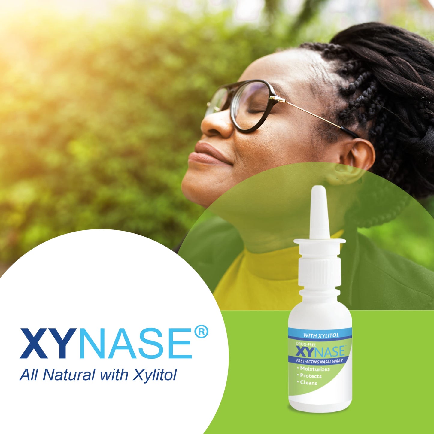Xynase® Natural Saline Nasal Spray with Xylitol (0.75 fl oz) – Gentle, Drug-Free Relief for Congestion