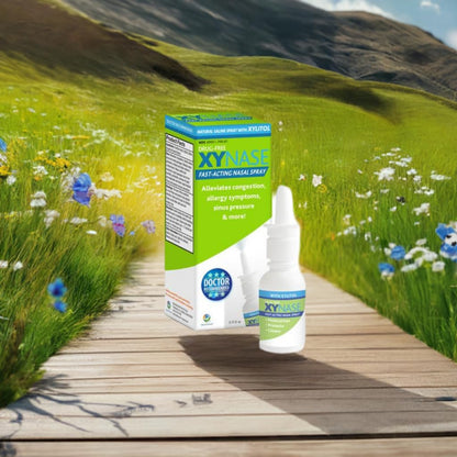 Xynase® Natural Saline Nasal Spray with Xylitol (0.75 fl oz) – Gentle, Drug-Free Relief for Congestion