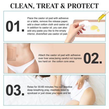 20Pcs Disposable Castor Oil Packs for Stomach – 11.8 x 6.3 in Self-Adhesive Belly Wraps | Xyulaan