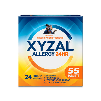 Xyzal 24 Hour Allergy Relief Medicine — Original Prescription Strength Antihistamine, 5 mg, 55 Count