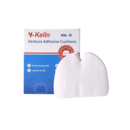 Y-Kelin Denture Adhesive Cushions - Upper Adhesive-Free Pads (60 Strips)