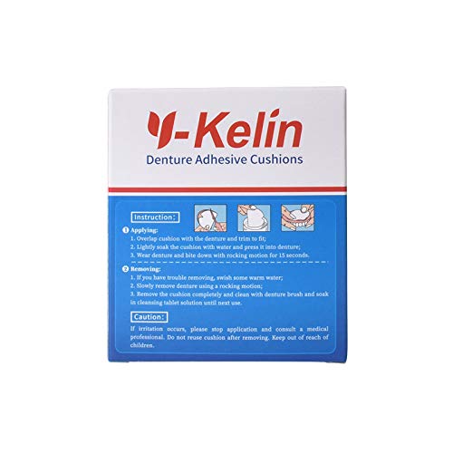 Y-Kelin Denture Adhesive Cushions - Upper Adhesive-Free Pads (60 Strips)