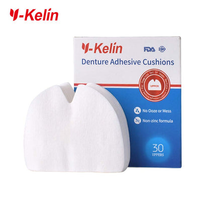Y-Kelin Denture Adhesive Cushions - Upper Adhesive-Free Pads (60 Strips)