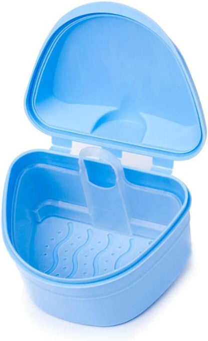 Y-Kelin Denture Cleaner Kit – Denture Cleaning Box and Dual-Head Brush (Blue)