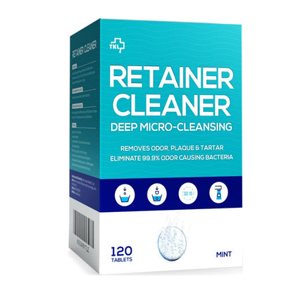 Y-Kelin Retainer & Denture Cleaner – 120 Tablets Mint for 4 Months | Removes Stains, Plaque & Odors