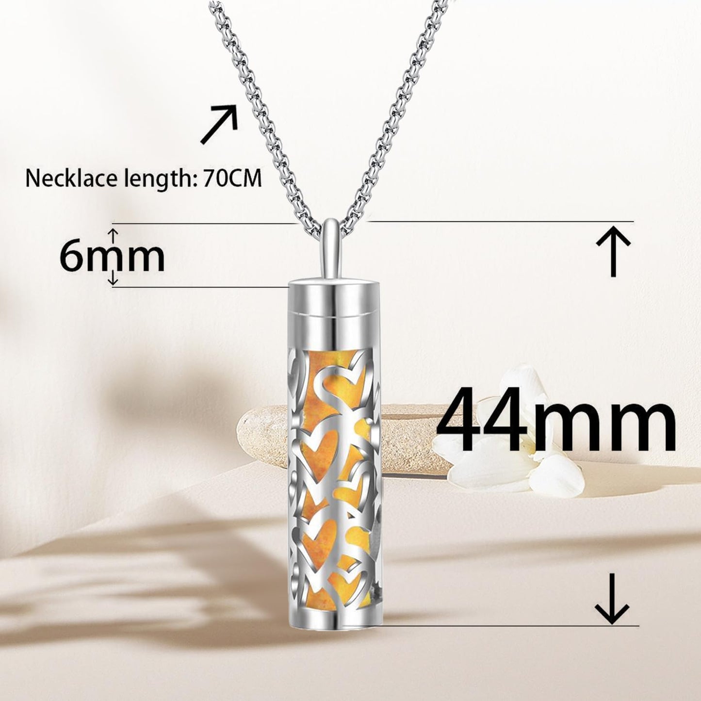YAFIYGI Essential Oil Necklace – 316L Stainless Steel Diffuser Pendant with 10 Refill Pads