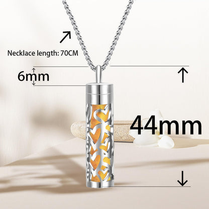 YAFIYGI Essential Oil Necklace – 316L Stainless Steel Diffuser Pendant with 10 Refill Pads