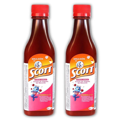 Yahve Cherry Flavored Cod Liver Oil Emulsion – 2 Pack (6.1 fl oz / 180 ml) – Vitamin A & Calcium for Kids