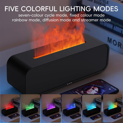 YALEDI 250ml Flame Diffuser – Music-Synced Light, Remote, Timer (Black)