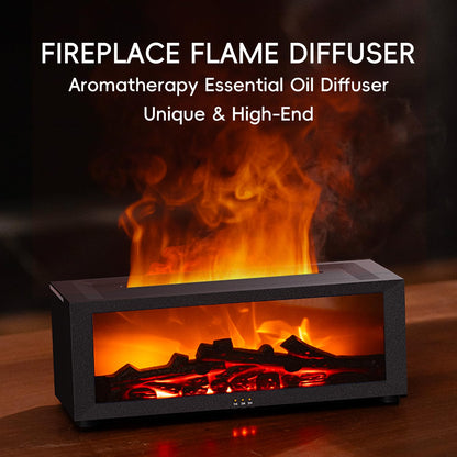 YALEDI Essential Oil Diffuser – Fireplace Design, 7 Colors, 150ml Ultrasonic Humidifier with Remote & Timer (Black)