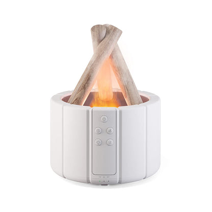 YALEDI Campfire Flame Diffuser – 250ml Wood Diffuser with Remote, Auto Shut-Off (White)