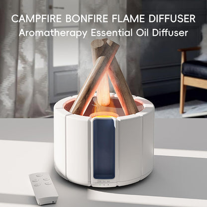 YALEDI Campfire Flame Diffuser – 250ml Wood Diffuser with Remote, Auto Shut-Off (White)