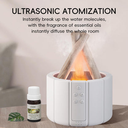 YALEDI Campfire Flame Diffuser – 250ml Wood Diffuser with Remote, Auto Shut-Off (White)
