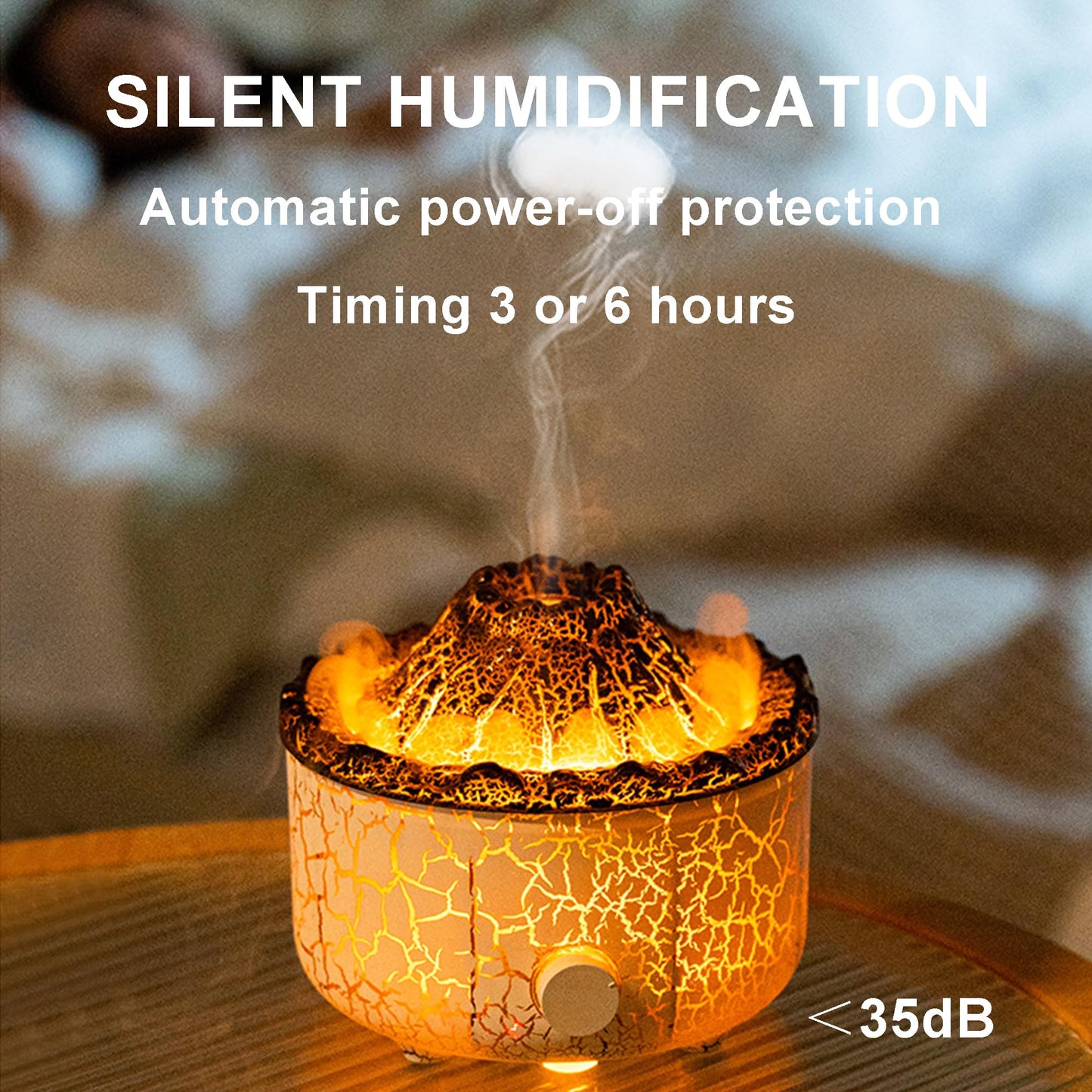 YALEDI Aromatherapy Essential Oil Diffuser 560ml – Volcano Flame Design, Ultrasonic Mist, Auto Shut-Off, Remote