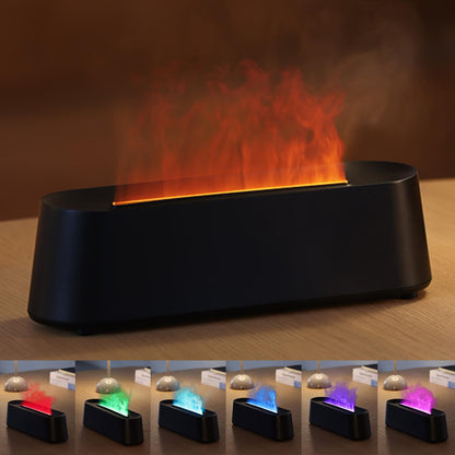 YALEDI Essential Oil Diffuser – Fireplace Flame 250ml, 7 Color Lights, Remote, Auto-Off | Black