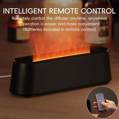 YALEDI Essential Oil Diffuser – Fireplace Flame 250ml, 7 Color Lights, Remote, Auto-Off | Black