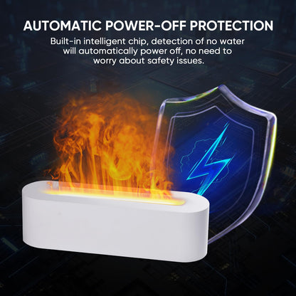 YALEDI Fireplace Flame Essential Oil Diffuser - 150ml Ultrasonic Humidifier, 7-Color Lights, Auto-Off (White)