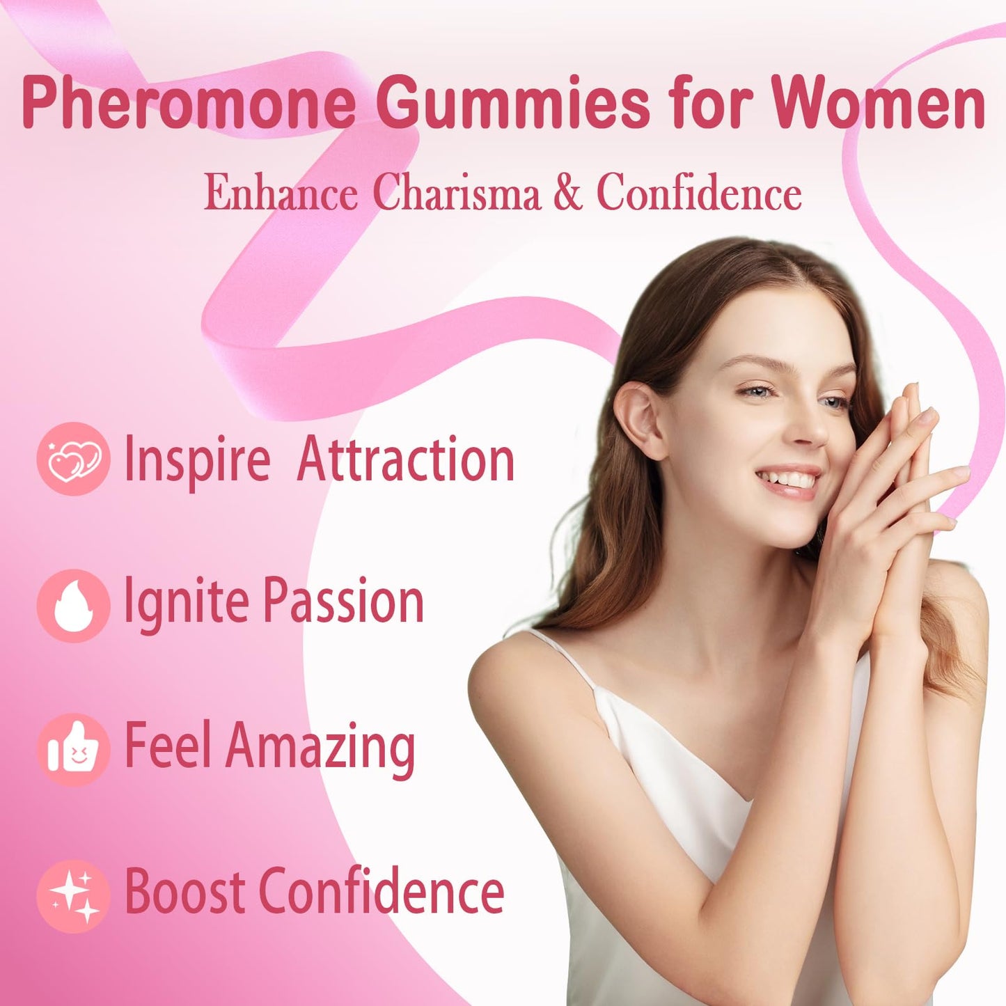 Yalei Pheromone Gummies for Women – Charisma, Confidence & Social Vibe (Sugar Free, Strawberry)