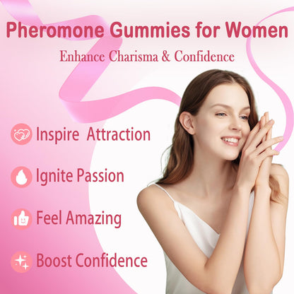 Yalei Pheromone Gummies for Women – Charisma, Confidence & Social Vibe (Sugar Free, Strawberry)