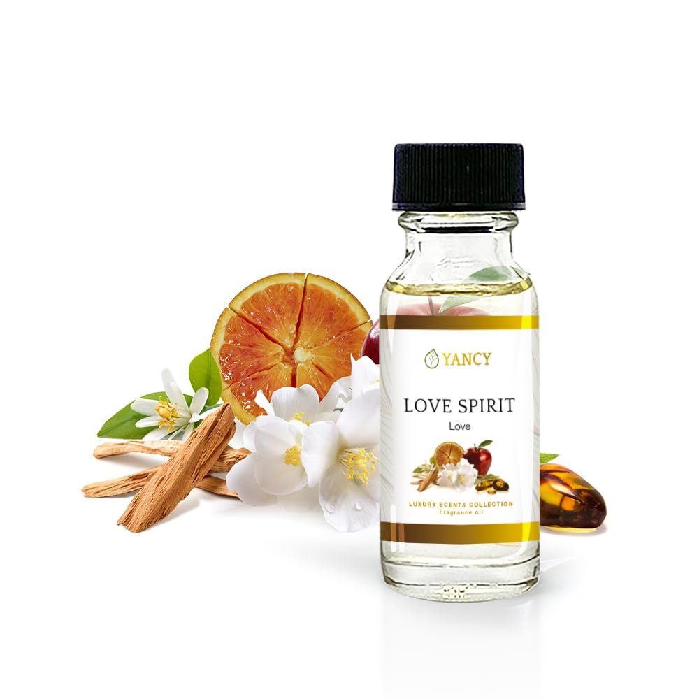 YANCY Love Spirit Luxury Collection Fragrance Oil (1/2 oz) - Romantic Floral Scent for Diffusers, Oil Burners & Aroma Lamps