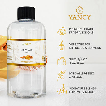 YANCY New Day Luxury Fragrance Oil (8 oz) – Uplifting Citrus & Floral