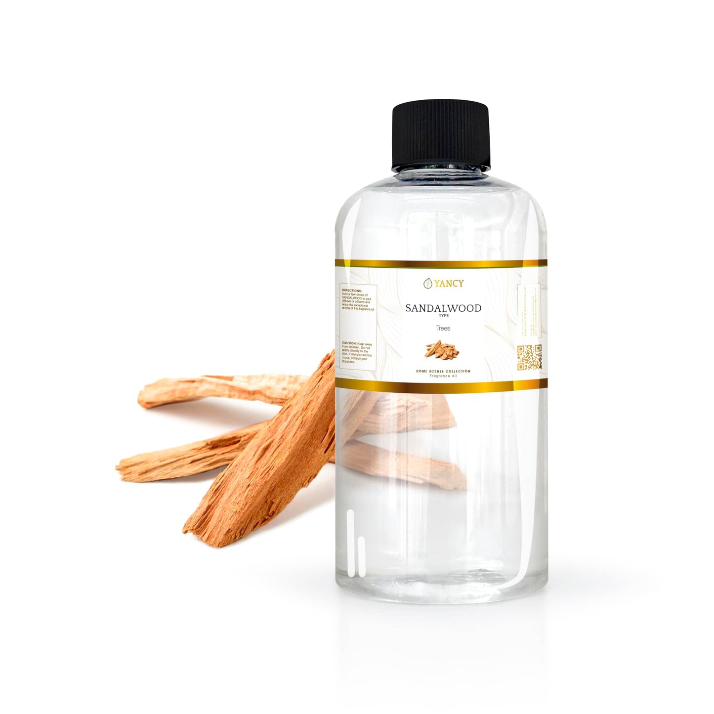 YANCY Sandalwood Luxury Fragrance Oil (8 oz) – Smooth Woody Scent for Diffusers, Oil Burners & Aroma Lamps