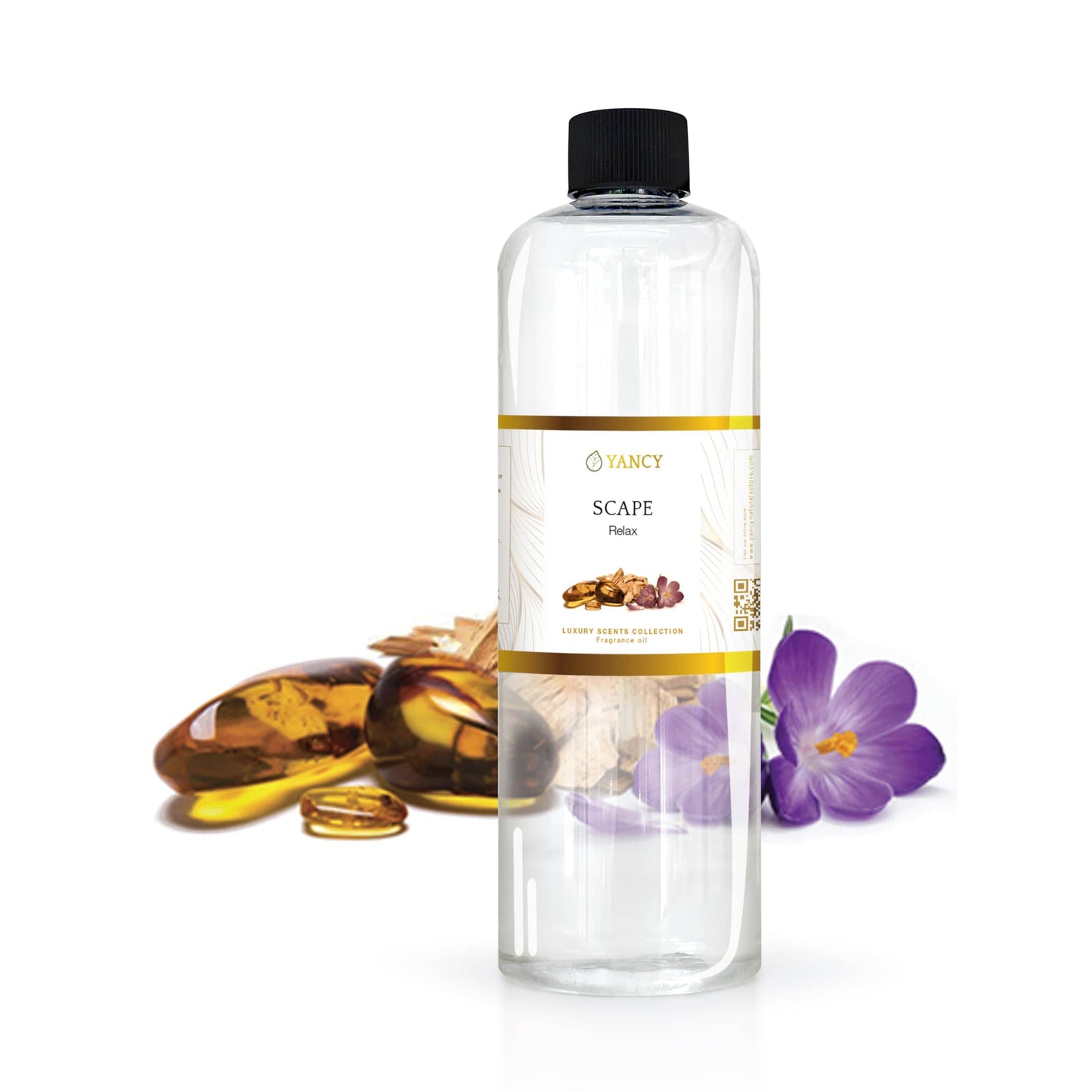 YANCY Scape Luxury Fragrance Oil (16 oz) – Sandalwood & Amber