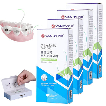 YANDY Dental Floss for Braces – 200 Count, Threaders for Implants & Bridges