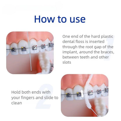 YANDY Dental Floss for Braces – 200 Count, Threaders for Implants & Bridges