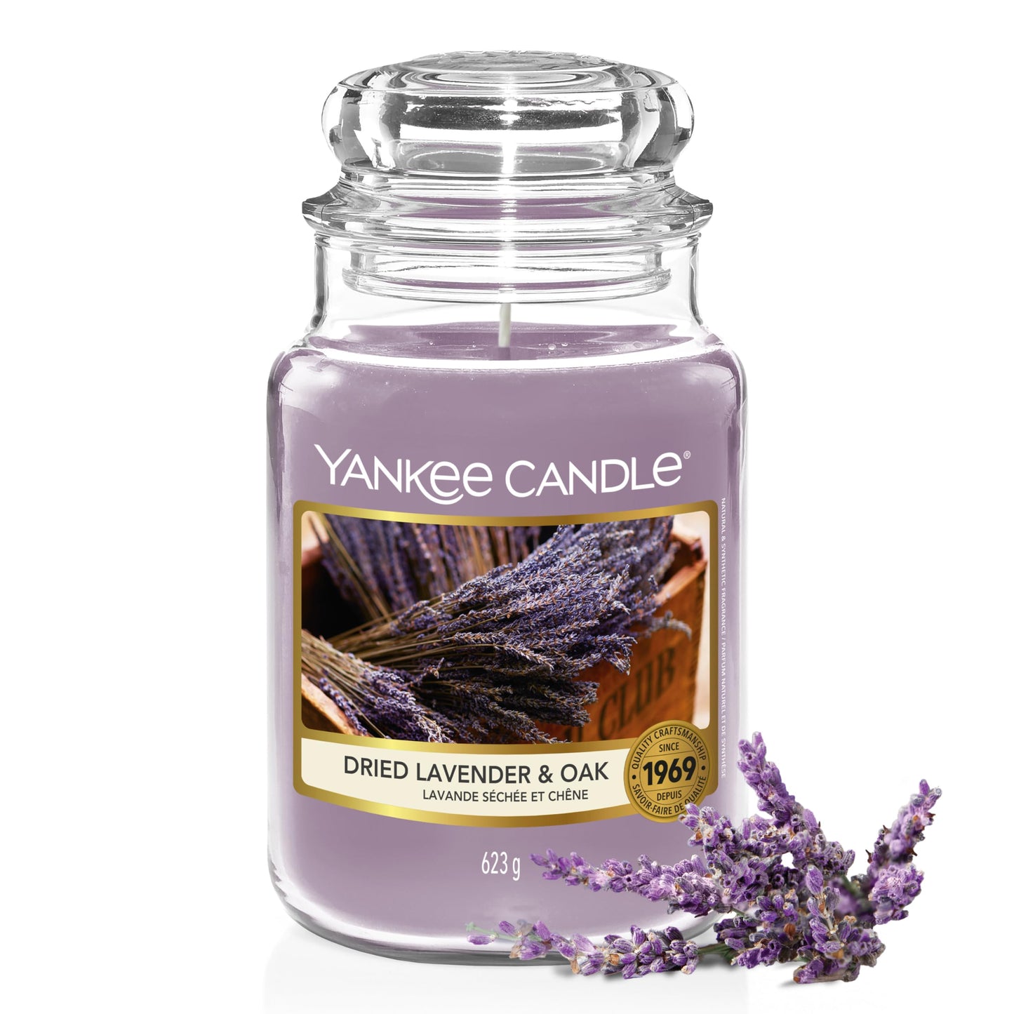 Yankee Candle Lavendar & Oak Large Jar – Long-Burning Scented Candle (Up to 150 Hours) | Giftable Aromas for Women