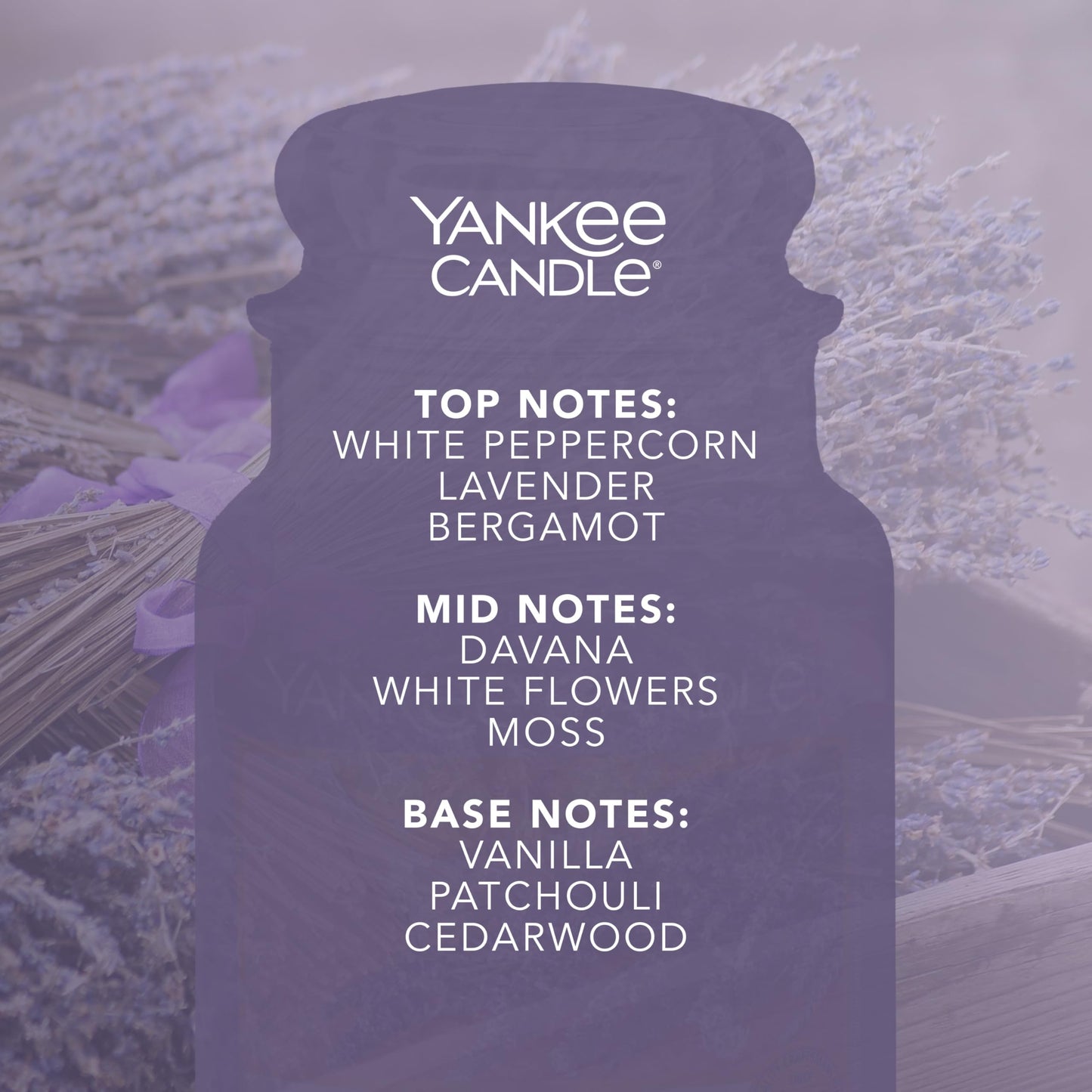 Yankee Candle Lavendar & Oak Large Jar – Long-Burning Scented Candle (Up to 150 Hours) | Giftable Aromas for Women