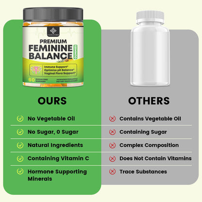 YANLUOBO Feminine Balance Probiotic Gummies for Women | Vaginal Health & pH Balance | 60 Count