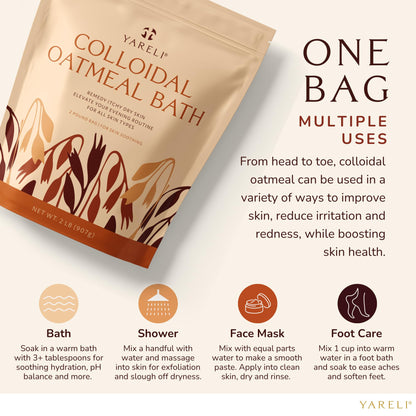 YARELI Colloidal Oatmeal Bath Powder 2lb – All Ages Skin Comfort