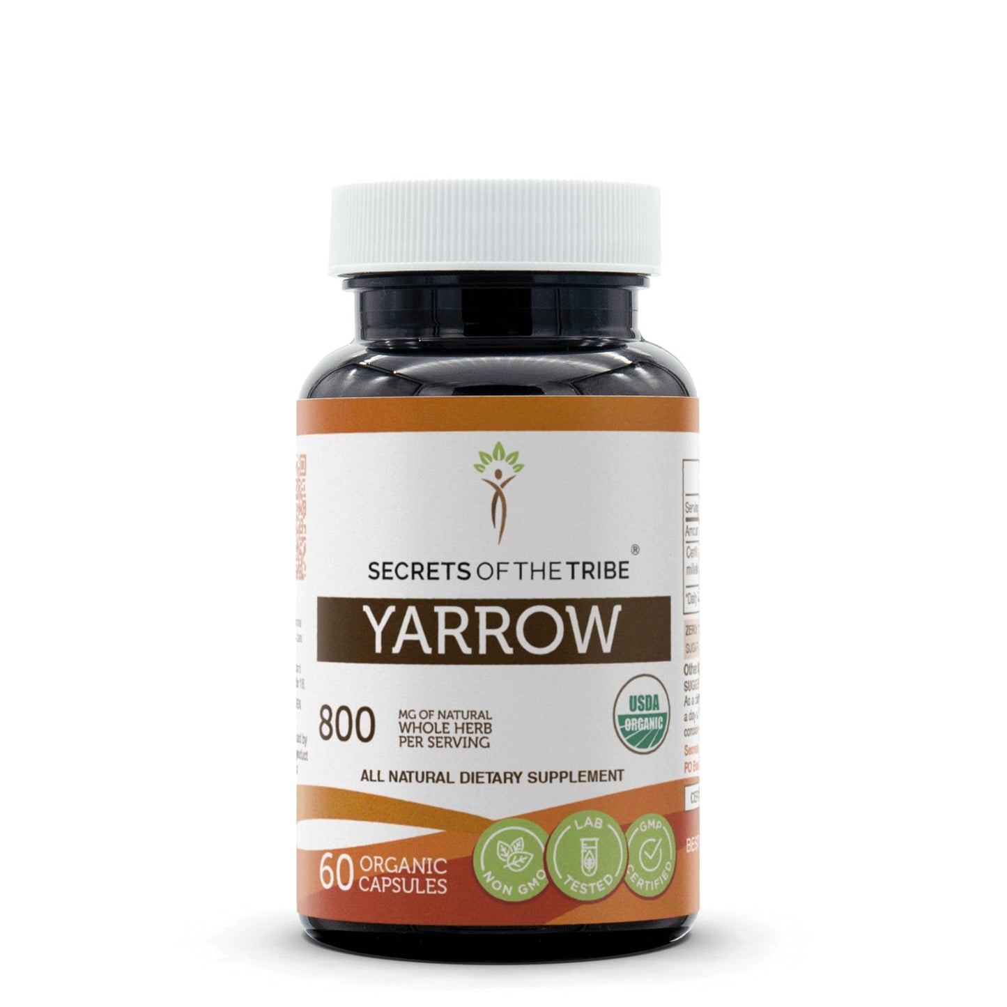 Yarrow 60 Capsules – USDA Organic Achillea millefolium for Stress Relief | Vegetable Capsules